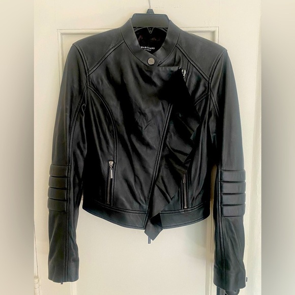 Marciano Los Angeles Lamb Leather Moto Jacket Size EU40 US Small - Picture 1 of 9